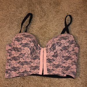 Black and pink corset crop top